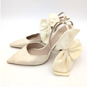 Sam Edelman Cream Heels with Bow Detail